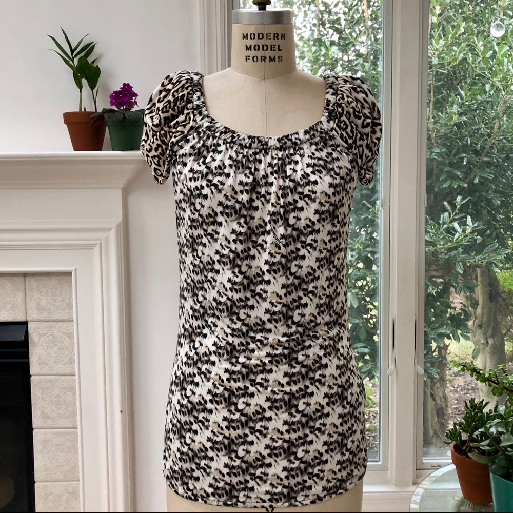 ❤️ JUST CAVALLI ❤️ Jersey Printed Cap Sleeve Blouse